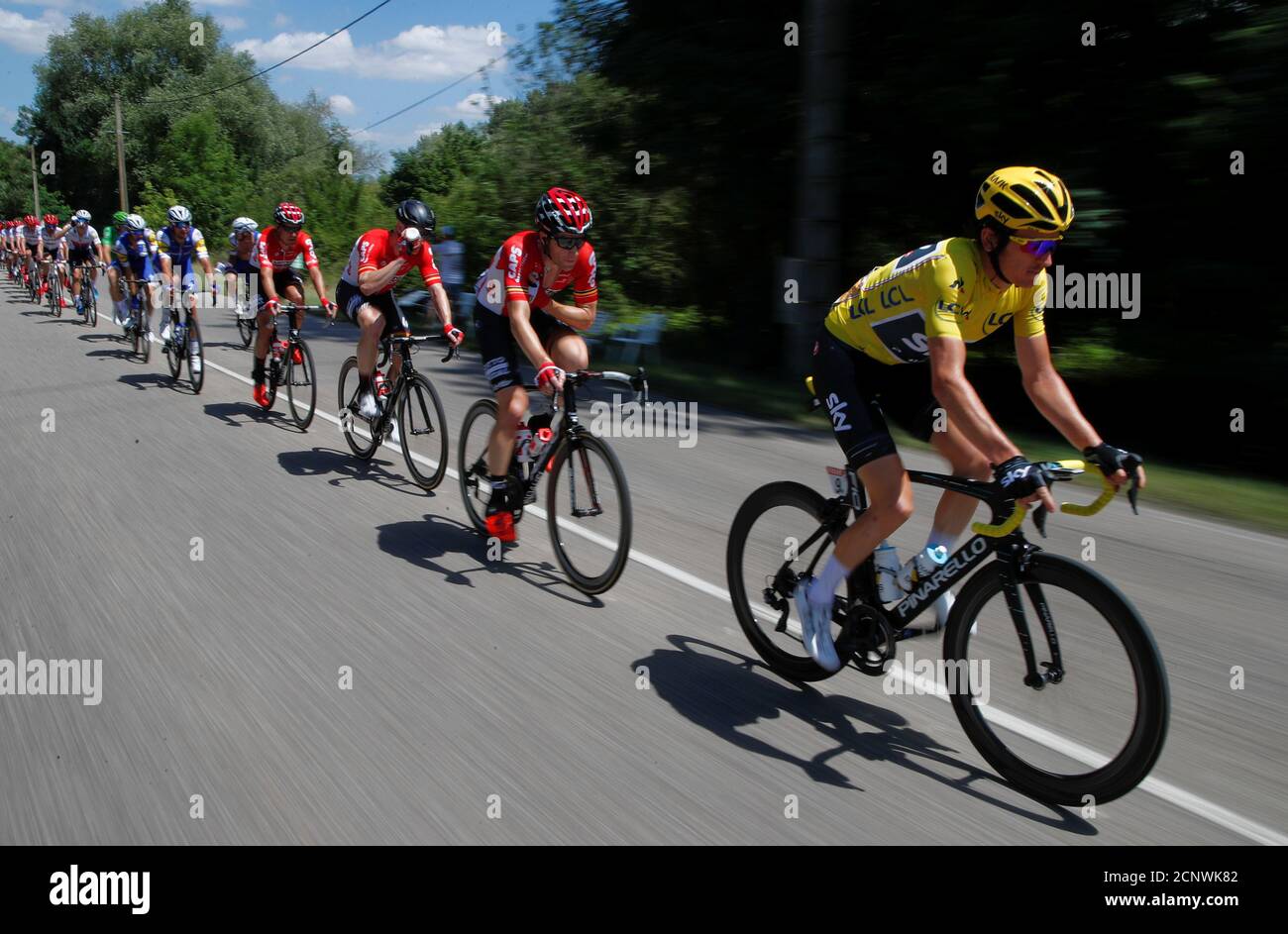 Cyclisme - la 104e course cycliste Tour de France - la 207.5 km Stage 4 de  Mondorf-les-bains, Luxembourg à Vittel, France - 4 juillet 2017 - le pilote  Team Sky Geraint Thomas