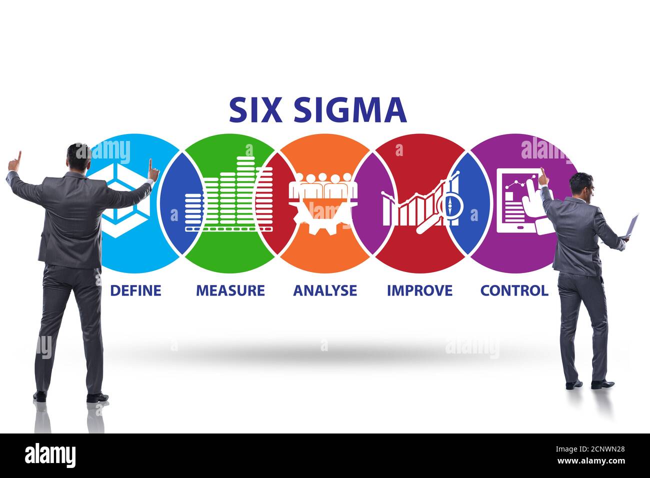 Concept de gestion Lean avec six sigma Banque D'Images