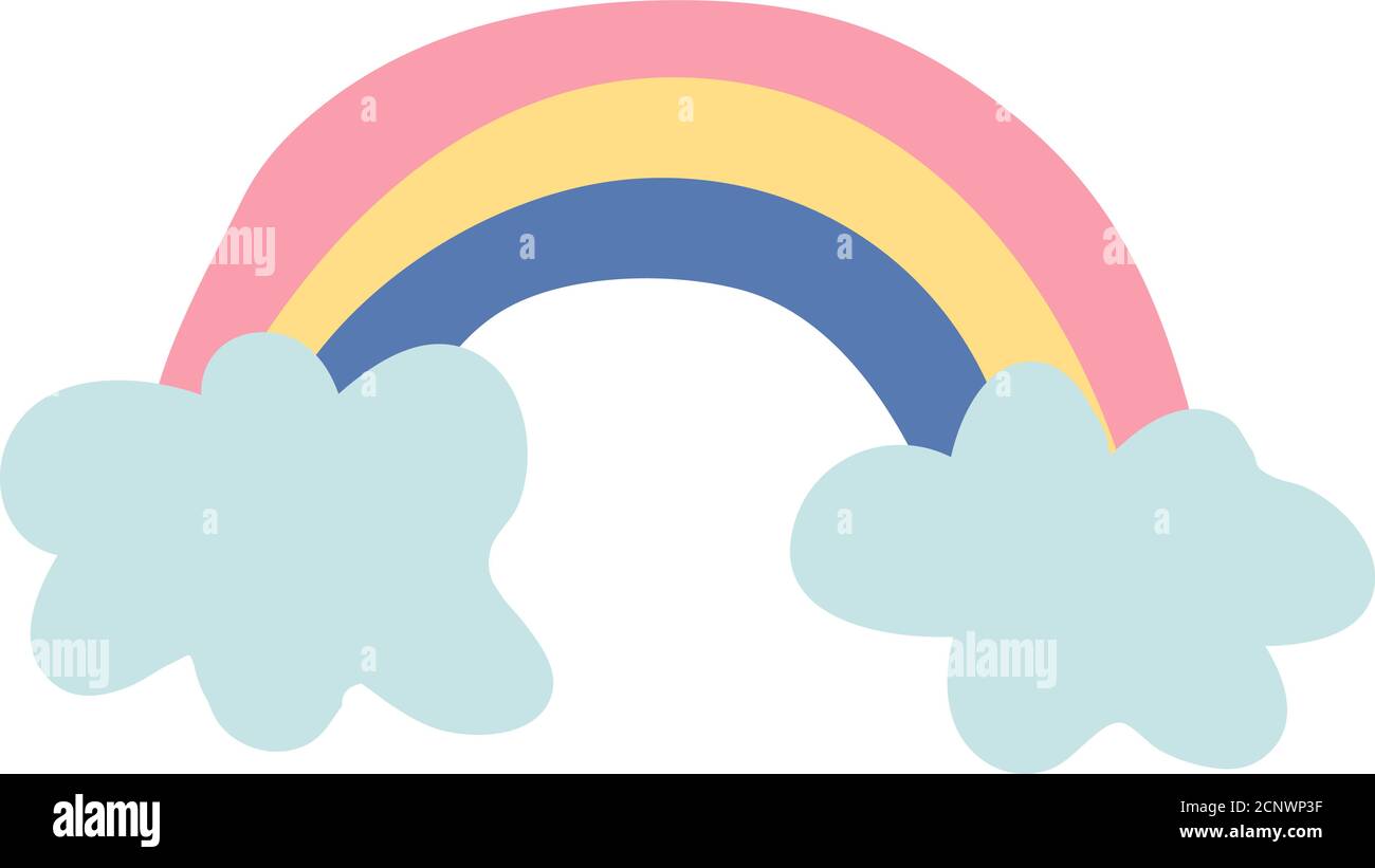 Icône bébé pour enfants. Arc-en-ciel dessiné à la main Douche de bébé. Joli dessin animé arc-en-ciel pour le papier peint, le tissu, l'emballage, les vêtements. Illustration vectorielle Illustration de Vecteur