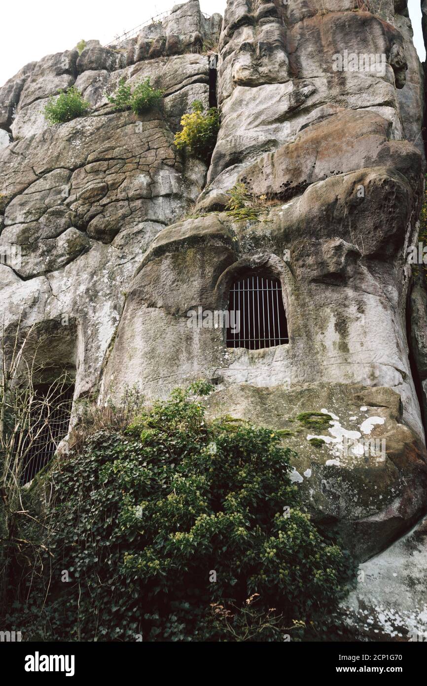 Forêt de Teutoburg autour de l'Externsteine à Horn-Bad Meinberg, Rhénanie-du-Nord-Westphalie, Allemagne Banque D'Images