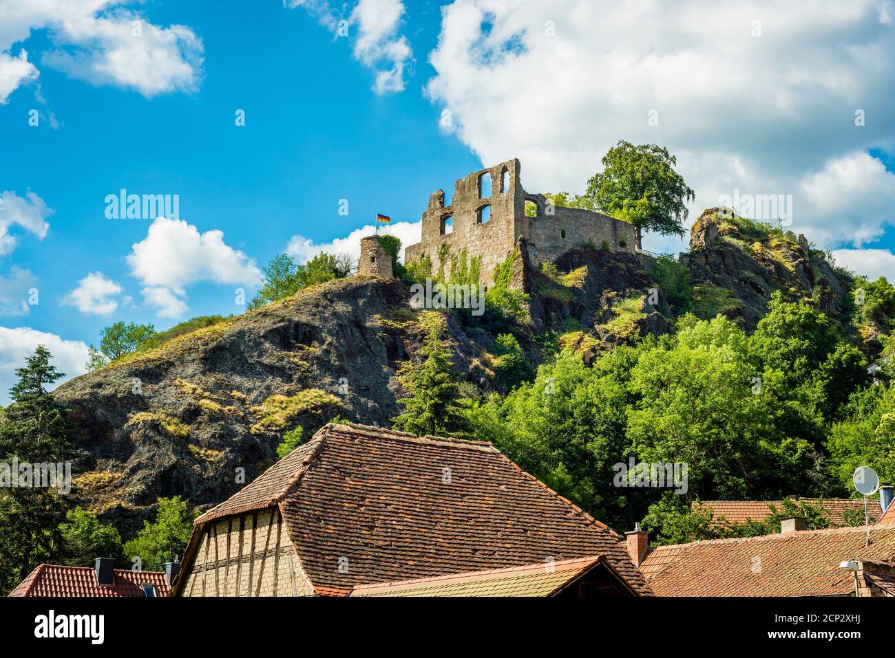 Château de Falkenstein dans la commune du même nom en Palatinat dans le quartier de Donnersberg, Banque D'Images