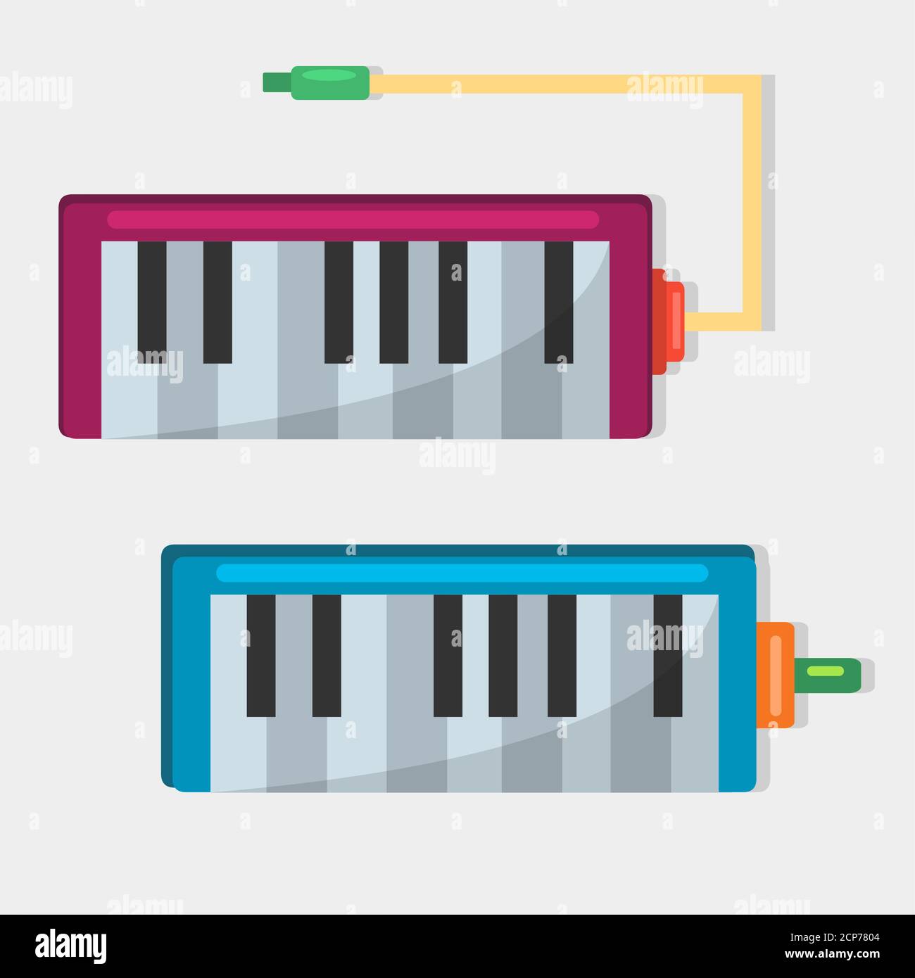 illustration vectorielle d'instrument de musique melodica depuis la vue de dessus Illustration de Vecteur