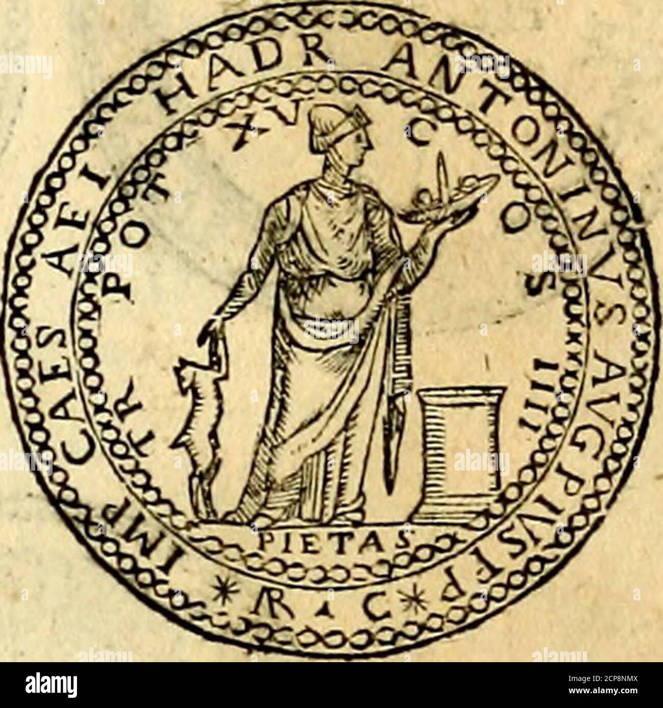 . Dialoghi di don Antonio Agostini archivescovo di Taracona, intorno alle medaglie, inscrittioni, et altre antichità . Banque D'Images