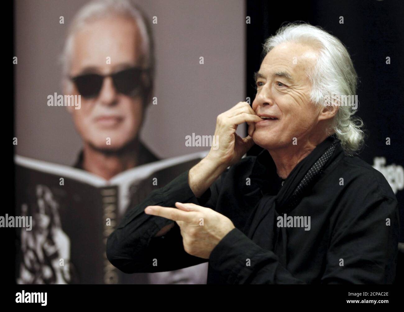 Led Zeppelin Guitariste Jimmy Page Pendant Banque d