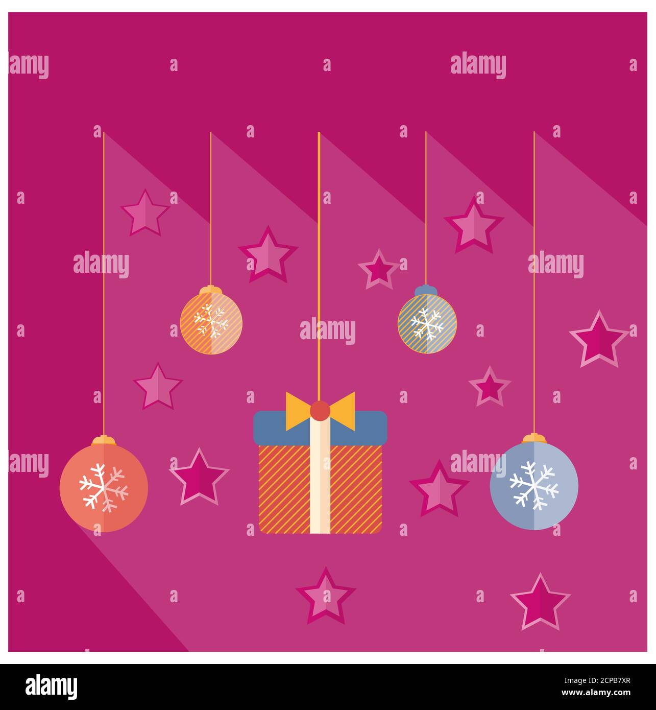 Décorations de Noël motif plat vectoriel sur un fond de fête Illustration de Vecteur