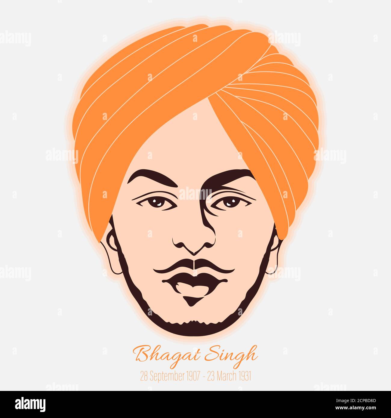 Illustration vectorielle du combattant indien de la liberté sikh Bhagat Singh. Un héros de la nation et un chasseur de la liberté. Illustration de Vecteur