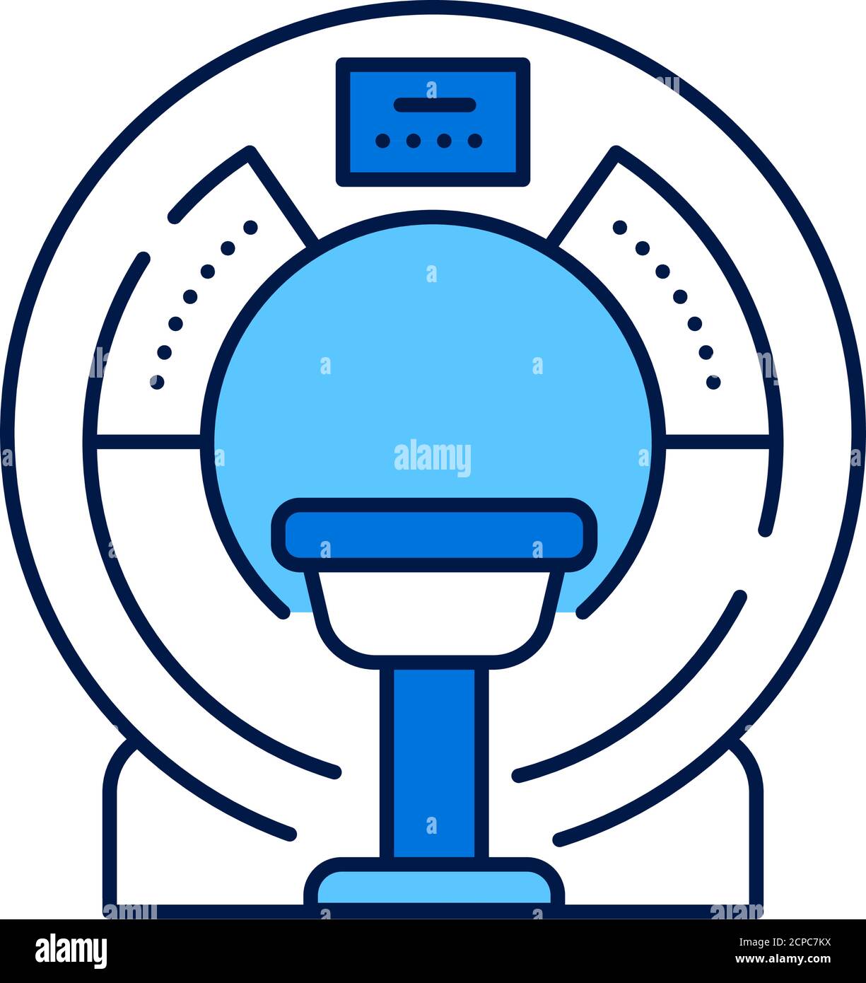 Icône de couleur de l'appareil d'IRM dans la ligne de l'hôpital. Concept d'équipement médical et de soins de santé. Illustration de Vecteur