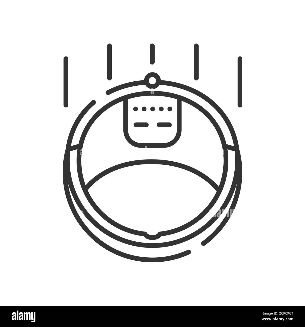Icône de la ligne noire du robot-aspirateur. Assistant de nettoyage à domicile. Innovation technologique. Signez pour la page Web, la conception de l'interface utilisateur utilisateur utilisateur UX de l'app Banque D'Images