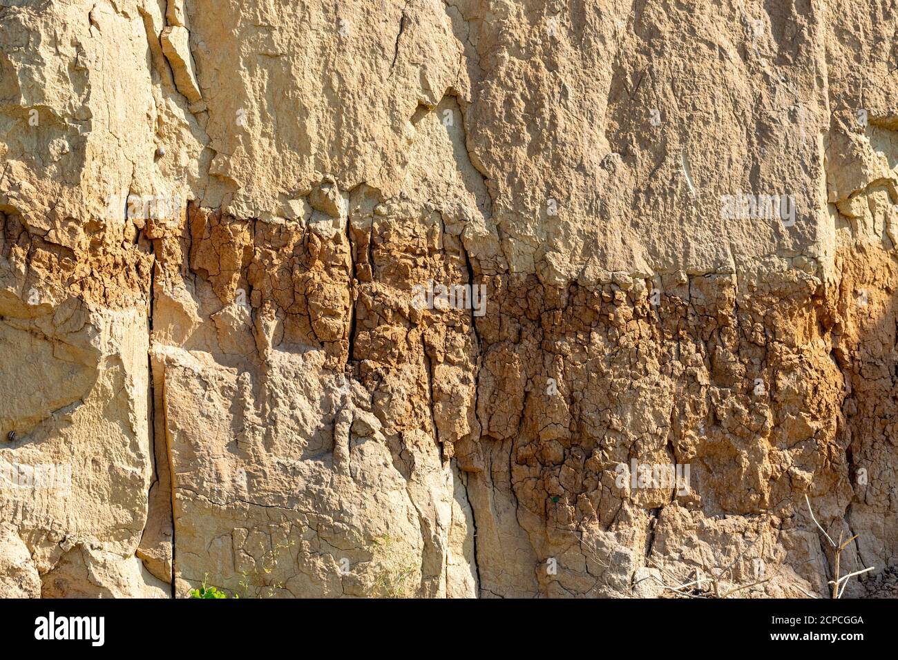 Texture de la coupe du sol avec du sable et de l'argile Banque D'Images