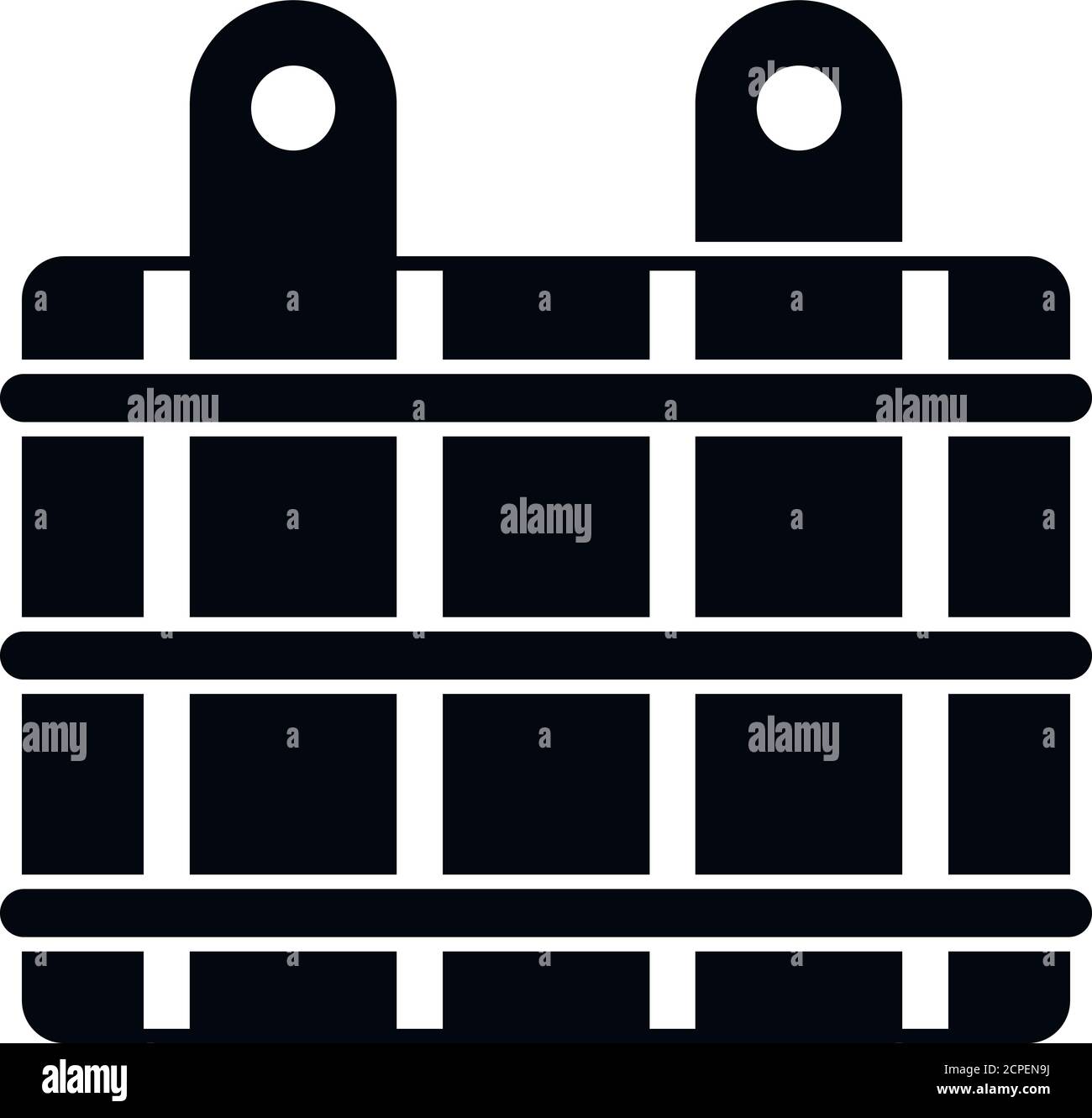 Icône de seau en bois d'acier pour sauna. Illustration simple de l'icône vecteur de seau en acier de bois de sauna pour la conception de Web isolée sur fond blanc Illustration de Vecteur