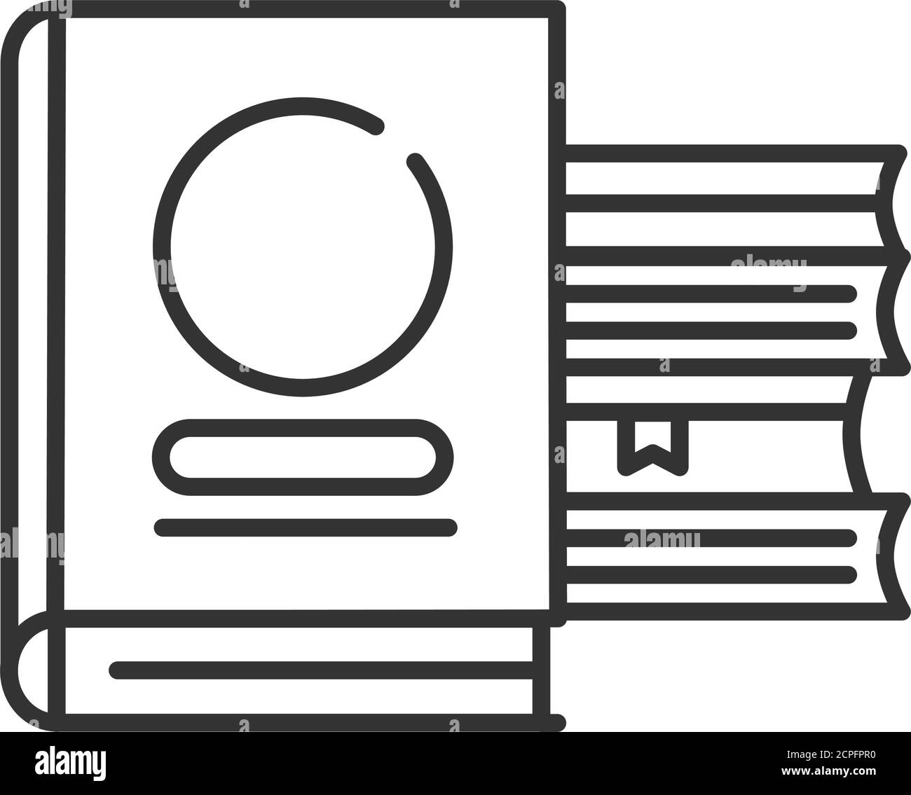 Icône de la ligne noire des livres. Concept de bibliothèque. Manuels scolaires avec signets. Éducation. Fournitures scolaires. Inscrivez-vous pour accéder à une page Web, une application mobile, une bannière, un réseau social Illustration de Vecteur