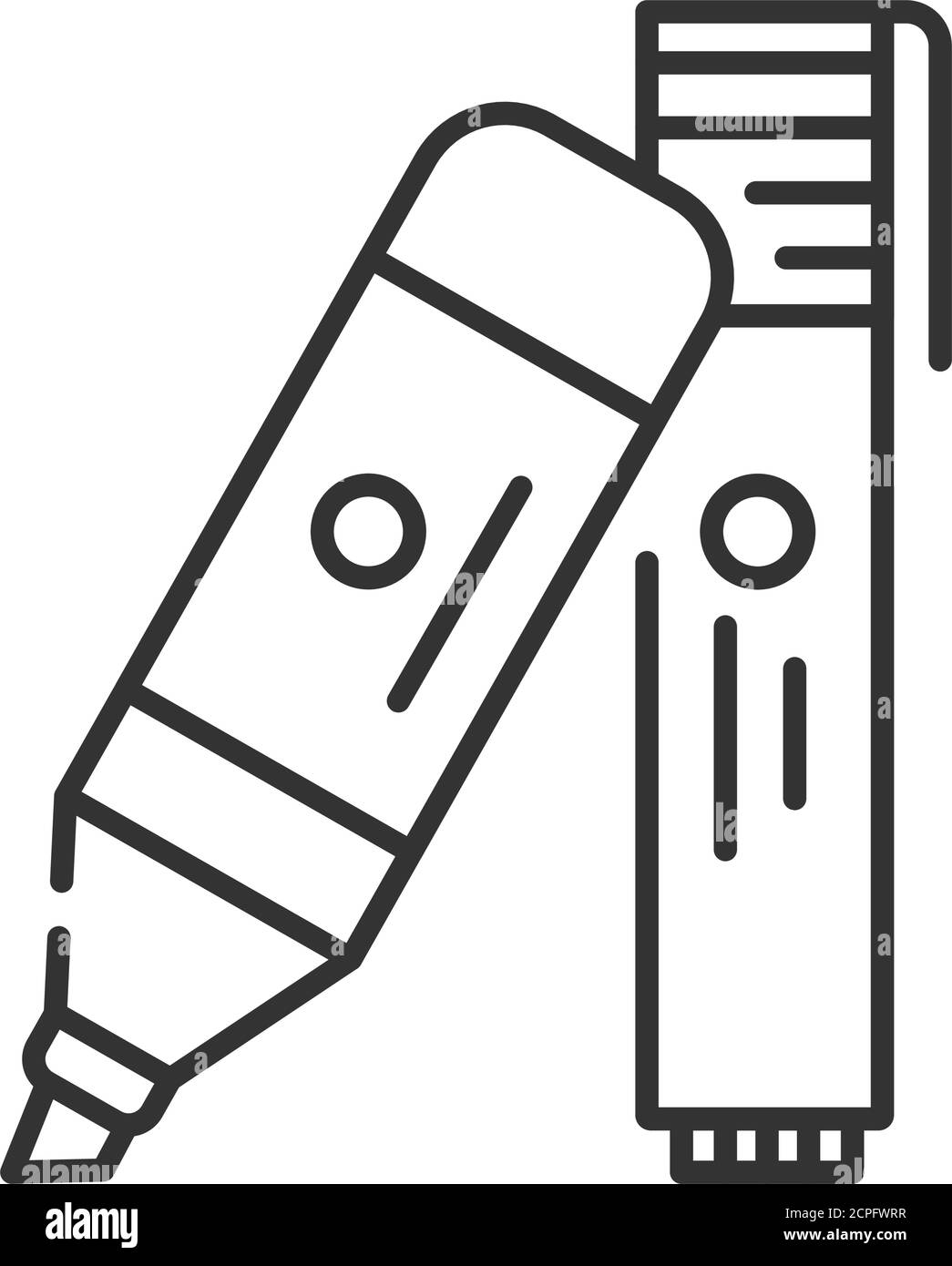 Stylo feutre icône de ligne noire. Concept de surligneurs. École, fournitures de bureau. Inscrivez-vous pour accéder à une page Web, une application mobile, une bannière, des réseaux sociaux. Contour modifiable. Illustration de Vecteur