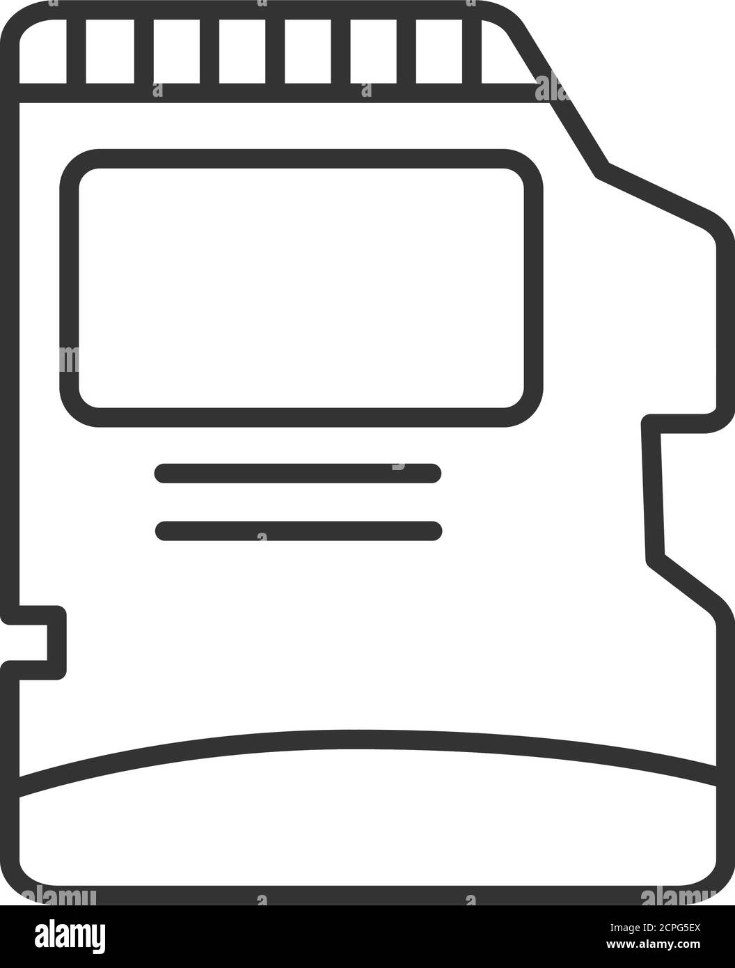 Icône de la ligne noire de la carte mémoire micro SD. Concept de stockage des données. Accessoire matériel. Disque dur externe Symbol. Inscrivez-vous pour accéder à la page Web, à l'application mobile et à la bannière Illustration de Vecteur