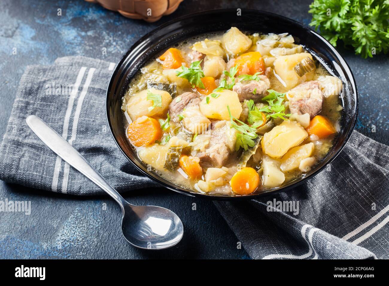 Pichelsteiner, ragoût allemand qui contient de la viande et des légumes Banque D'Images