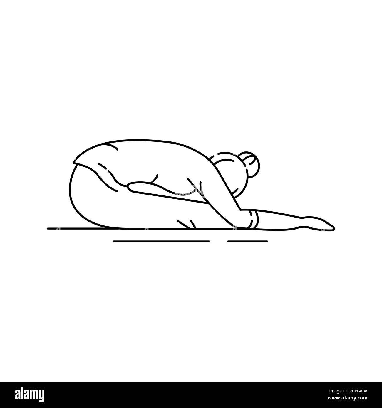 Icône en ligne noire Paschimottanasana. Se pencher vers l'avant pour toucher les genoux avec les mains. Pictogramme pour page Web, application mobile, Promo. INTERFACE UTILISATEUR GRAPHIQUE UTILISATEUR UX Banque D'Images