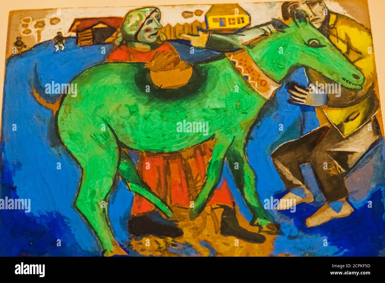 Peinture intitulée « le Donkey vert » (l'Ane vert) de Marc Chagall en date de 1911 Banque D'Images