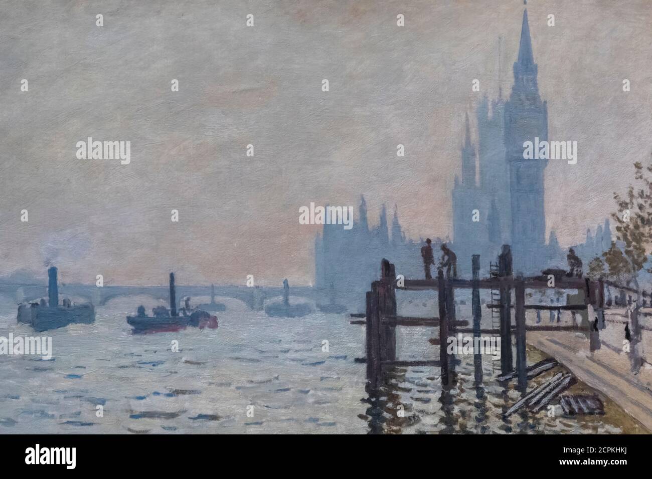 Peinture intitulée « la Tamise au-dessous de Westminster » de Claude Monet en date de 1871 Banque D'Images