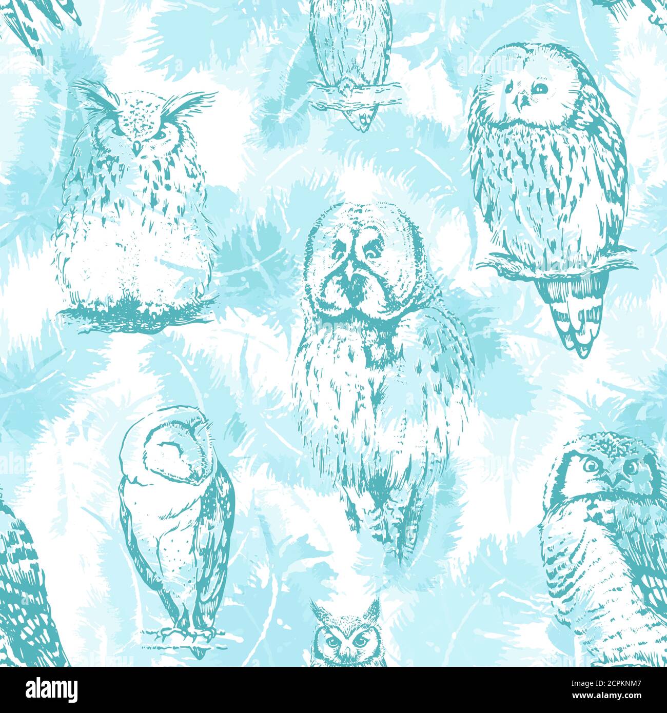 Motif OWLS sans coutures. Arrière-plan vectoriel. Illustration de Vecteur