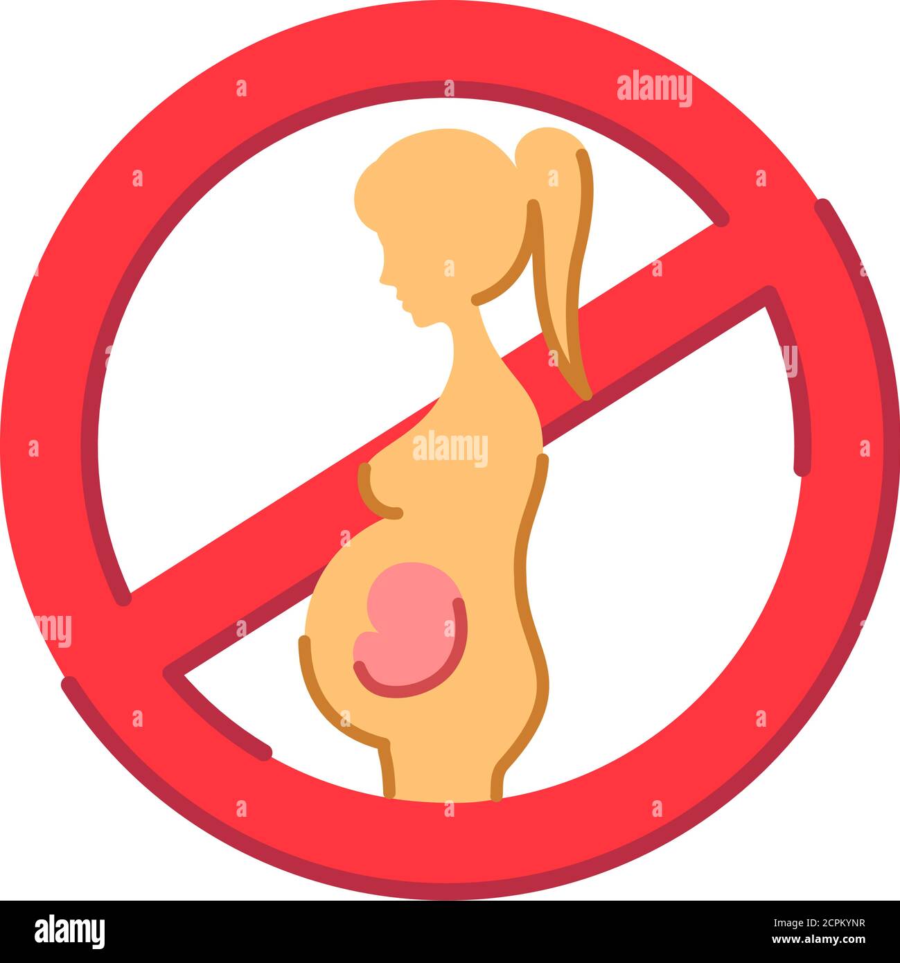 Icône de couleur d'avortement. Mort fœtale, fausse couche concept. Problèmes de santé des femmes infertilité. Inscrivez-vous pour accéder à une page Web, une application mobile, une bannière, des réseaux sociaux Illustration de Vecteur