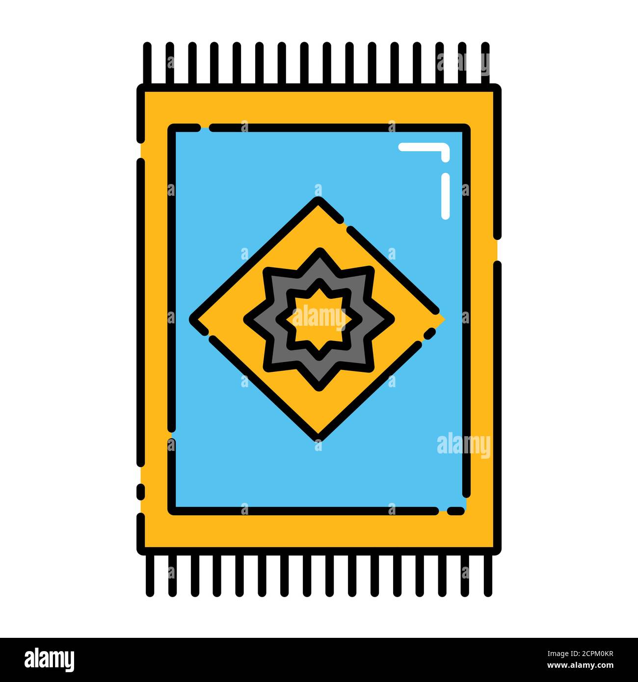 Icône de ligne de couleur de tapis de prière. Tapis islamique. Tapis musulman. Modèle arabe. Pictogramme pour page Web, application mobile, Promo. Élément de conception UI UX GUI. Modifiable Illustration de Vecteur