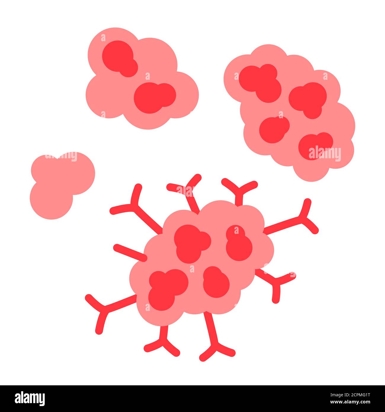 icône de couleur de ligne des étages de cellule d'lancer. Concept de néoplasme malin. Croissance des métastases. Inscrivez-vous pour accéder à la page Web, à l'application mobile, au bouton et au logo. Elément vectoriel isolé Illustration de Vecteur