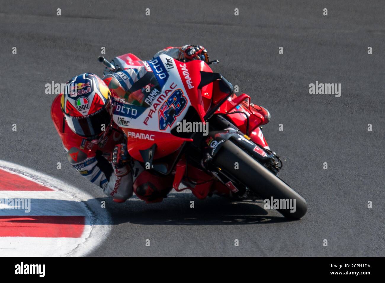 Misano Marco Simoncelli World circuit, misano adriatico, Italie, 19 septembre 2020, JACK MILLER - course PRAMAC pendant le Grand Prix de Saint-Marin et Riviera di Rimini - pratique libre 4 et Q, Championnat du monde MotoGP - Credit: LM/Alessio Marini/Alay Live News Banque D'Images
