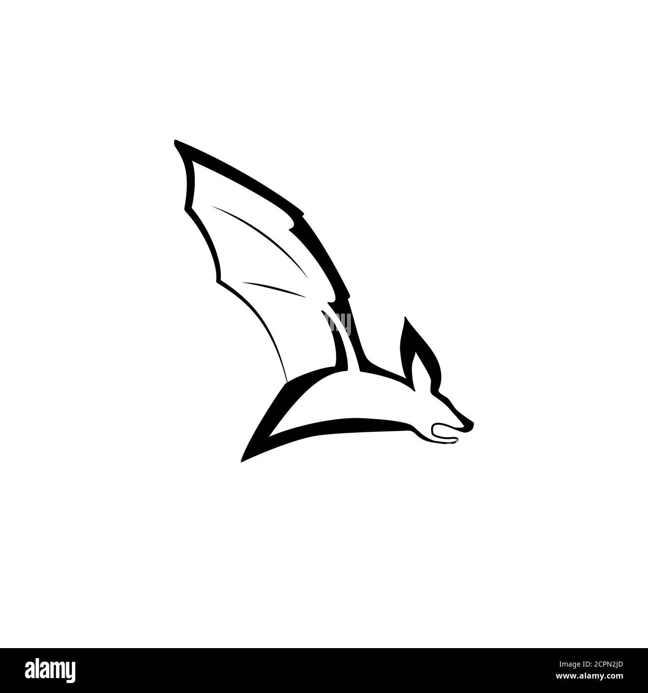 Illustration vectorielle du logotype bat. Symbole de mou simple et de chauve-souris blanche Illustration de Vecteur