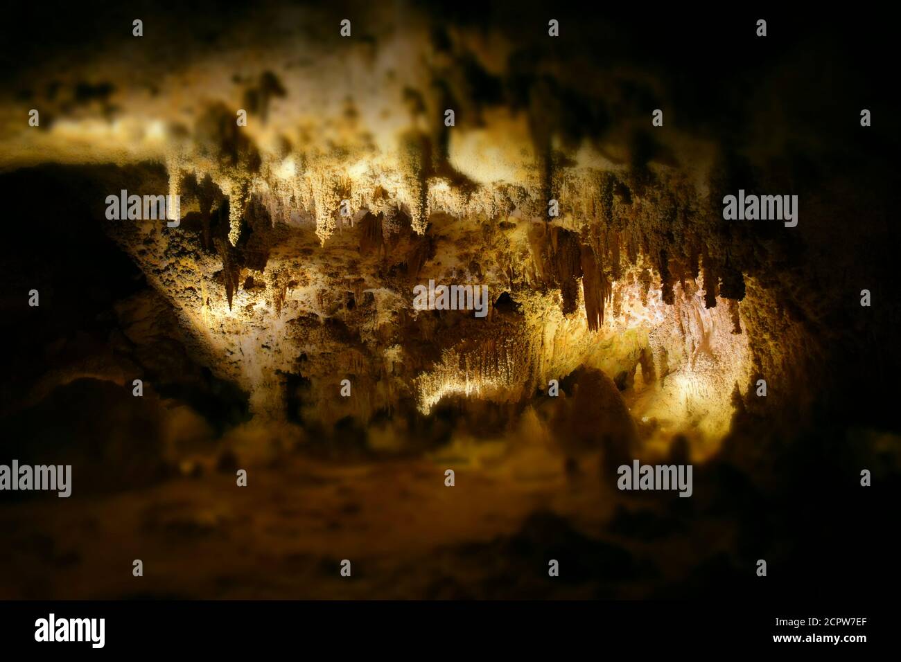 Formations rocheuses à l'intérieur de Carlsbad Carven créant des formes abstraites. Banque D'Images