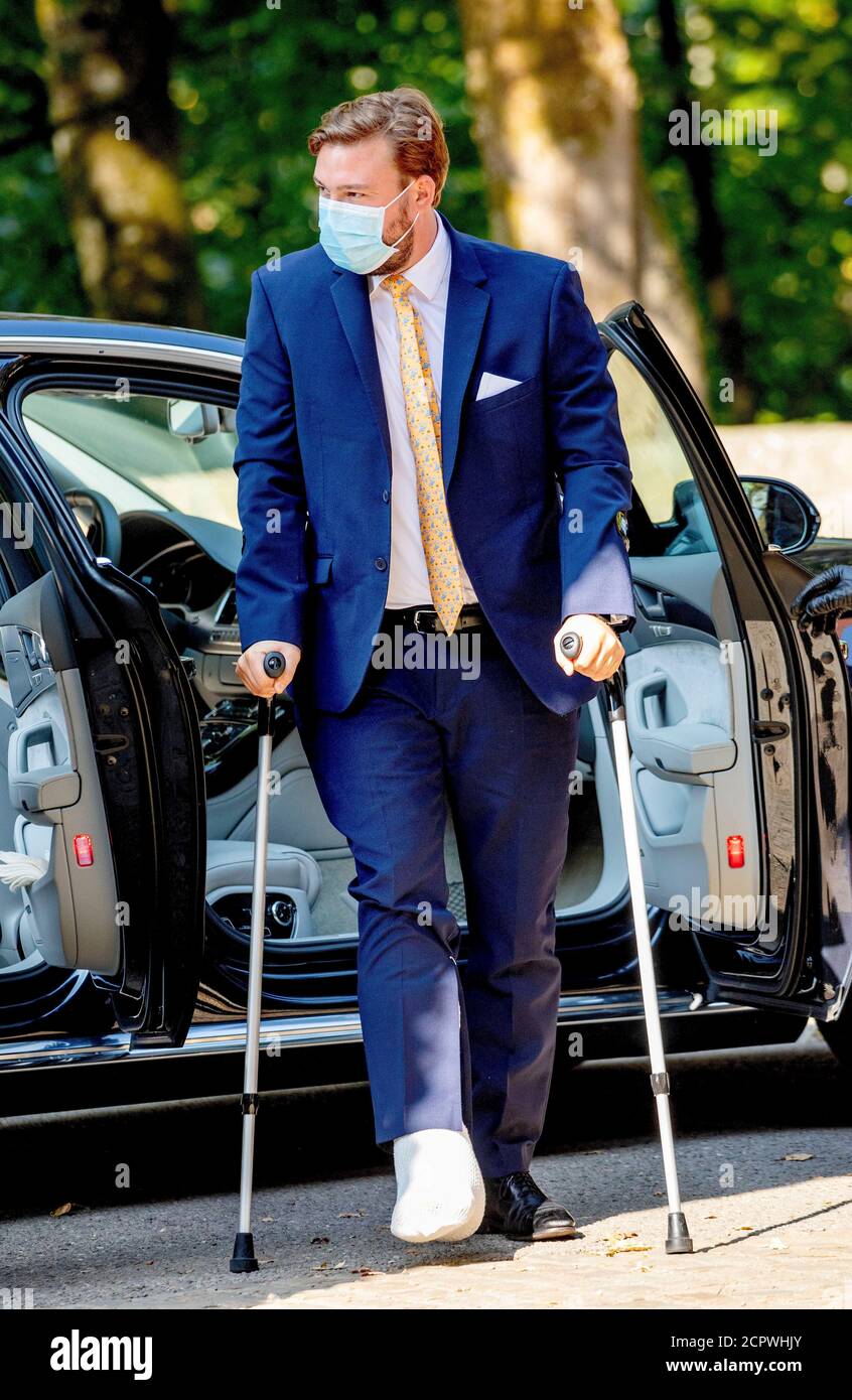 Le Prince Sebastian du Luxembourg arrive à l'Abbaye Saint-Maurice à Clervaux, le 19 septembre 2020, pour assister au baptême du Prince Charles Jean Philippe Joseph Marie GuillaumePhoto: Albert Nieboer/ pays-Bas OUT/point de vue Out | Banque D'Images