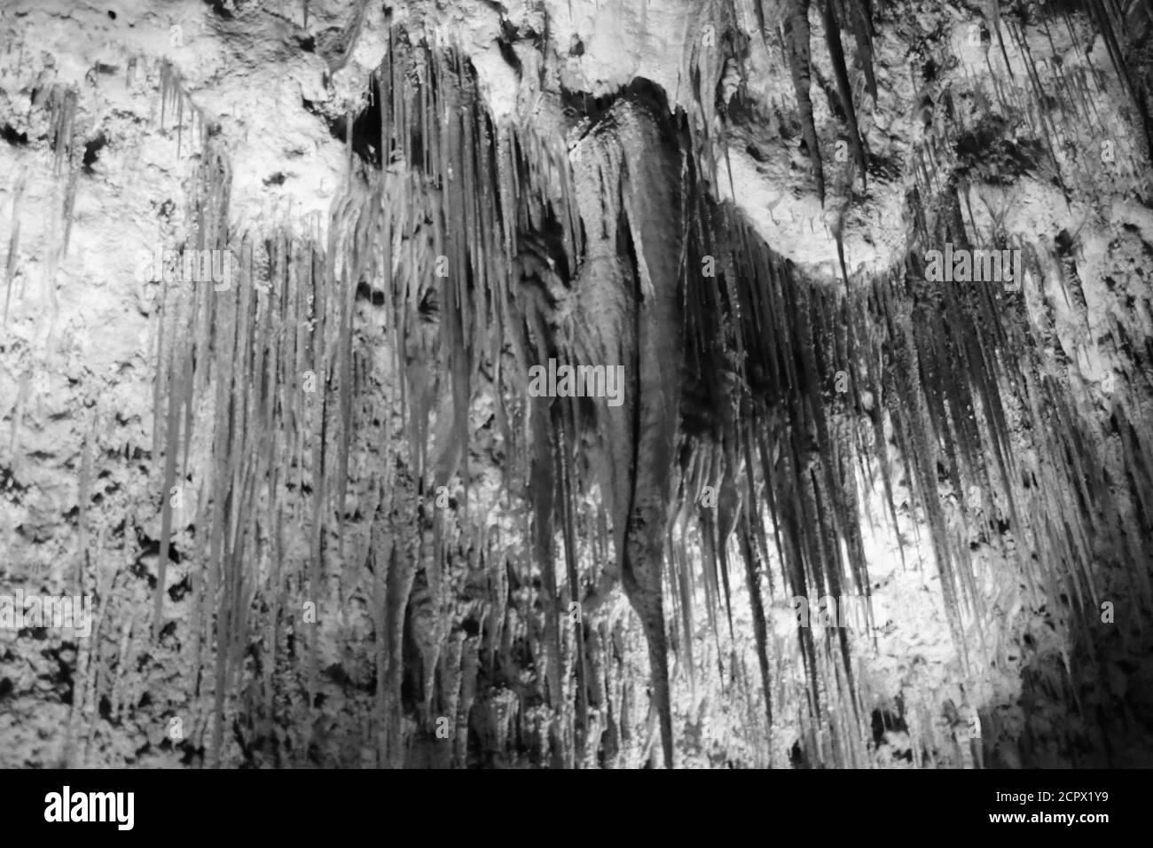 Formations rocheuses à l'intérieur de Carlsbad Carven créant des formes abstraites. Banque D'Images