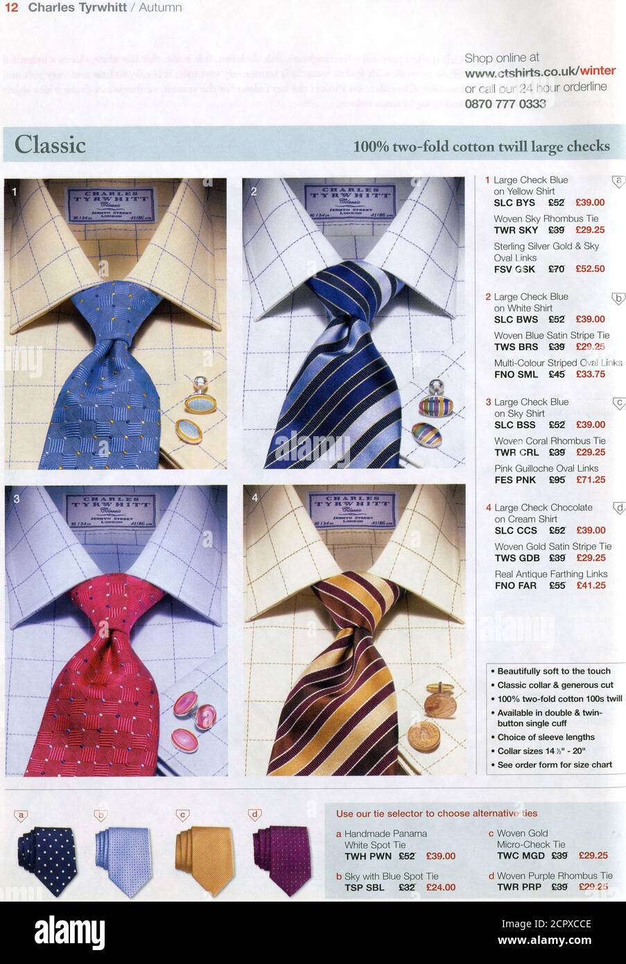 The Inside of UK catalogue 'Charles Tyrwhitt', hiver 2005. Banque D'Images
