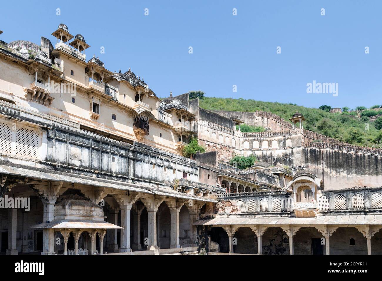 Chhatra Mahal façade et extérieur, Garh Palace, Bundi, Inde Banque D'Images