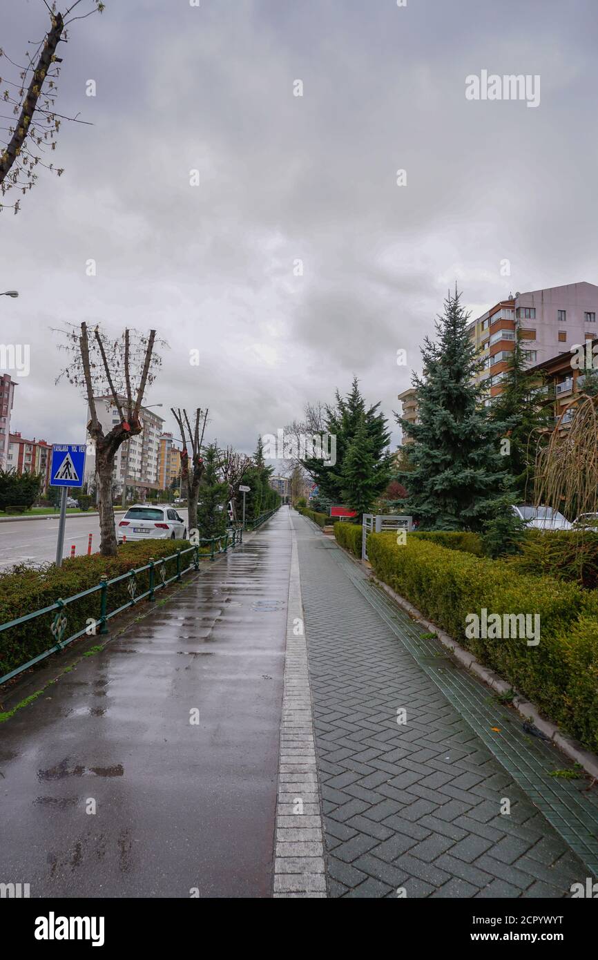 29 mars 2020 Eskisehir Turquie. Les précautions à prendre par la municipalité d'Eskisehir à l'égard du coronavirus ont fermé les parcs de jeux et les rues vides Banque D'Images