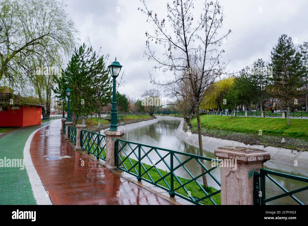 29 mars 2020 Eskisehir Turquie. Les précautions à prendre par la municipalité d'Eskisehir à l'égard du coronavirus ont fermé les parcs de jeux et les rues vides Banque D'Images
