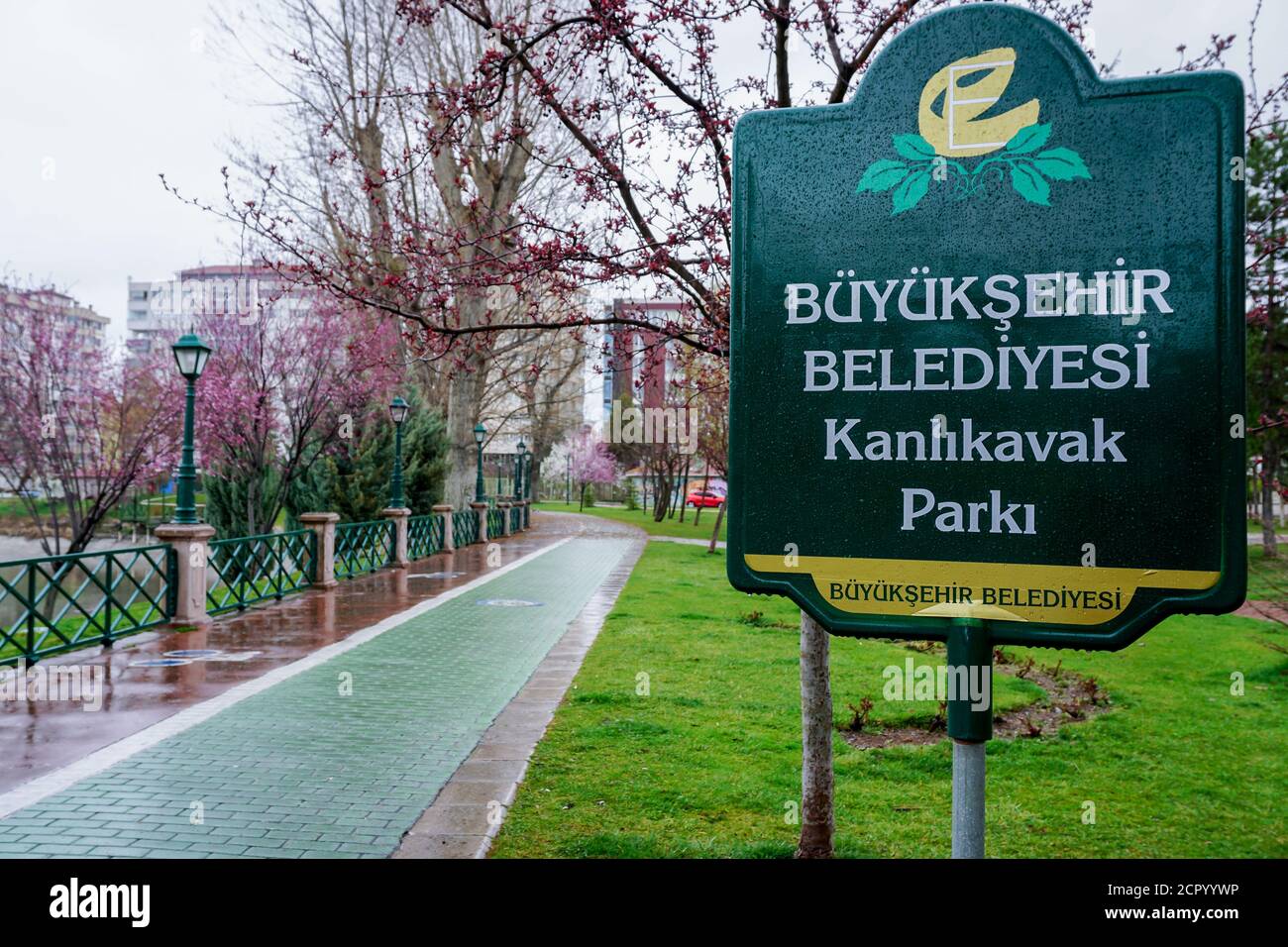 29 mars 2020 Eskisehir Turquie. Les précautions à prendre par la municipalité d'Eskisehir à l'égard du coronavirus ont fermé les parcs de jeux et les rues vides Banque D'Images