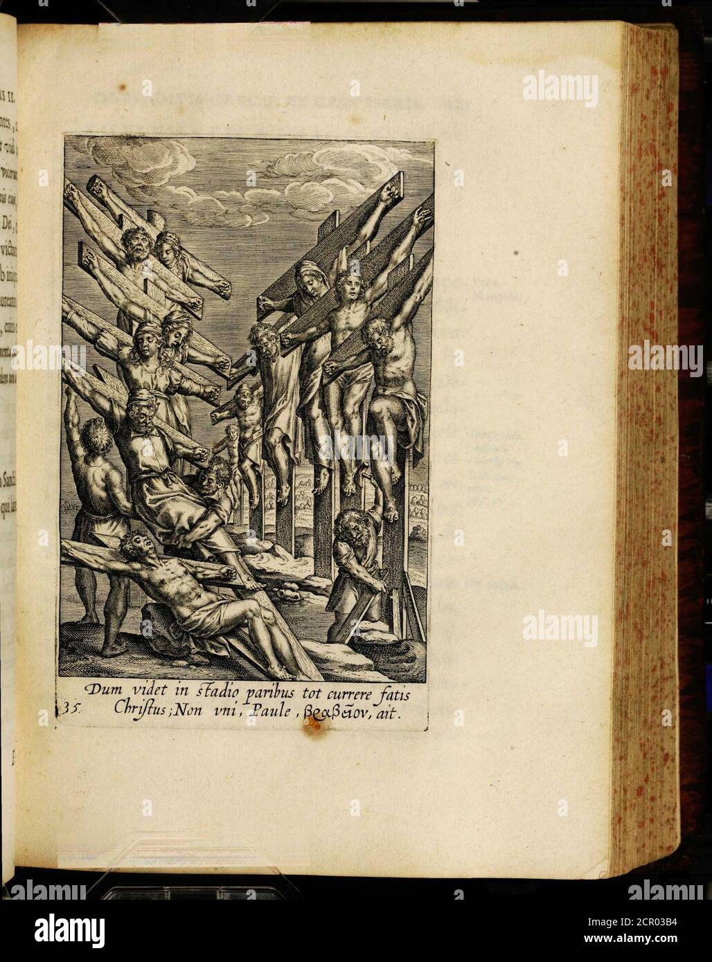 . Sacrum sanctuarium crucilis et patientiae crucifixorum et cruciferorum, embematicis imaginibus laborantium et aegrotantium ornatum: Articices gloriosi nouae artis bene viuendi et moriendi secundum rationem regulae et circini . fpeculum & eorum, quaffunlabi morbima diendi. EM-. Banque D'Images