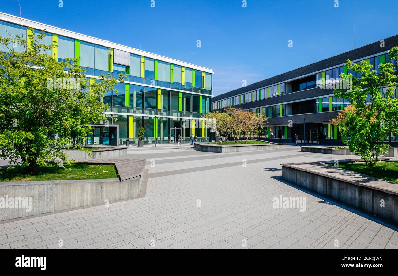 Université des sciences appliquées du Rhin-Waal, Faculté de communication et d'environnement, Campus Kamp-Lintfort, région de la Ruhr, Bas Rhin, Nord Banque D'Images