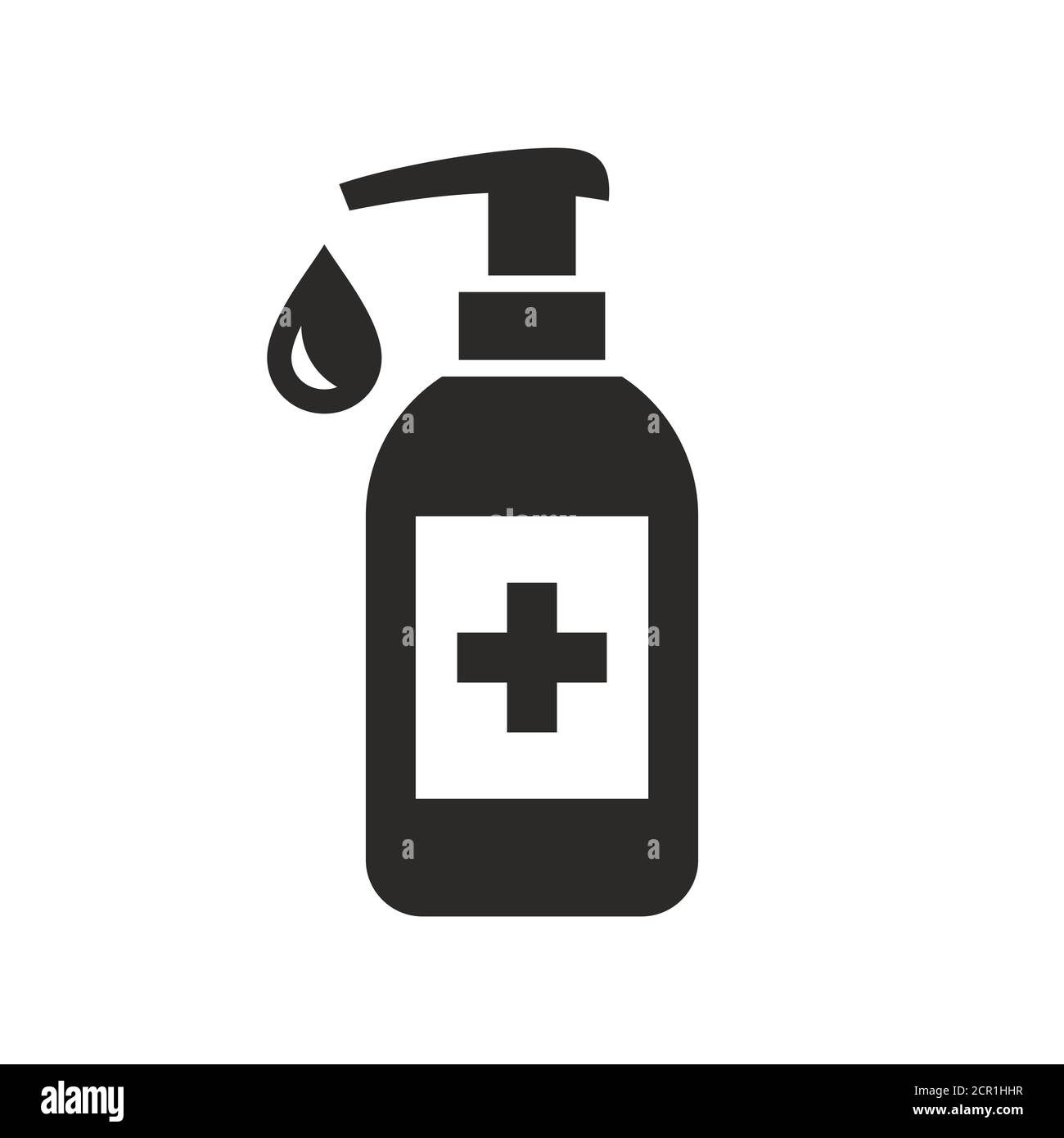 Icône désinfectant pour les mains. Icône vectorielle isolée sur fond blanc. Illustration de Vecteur