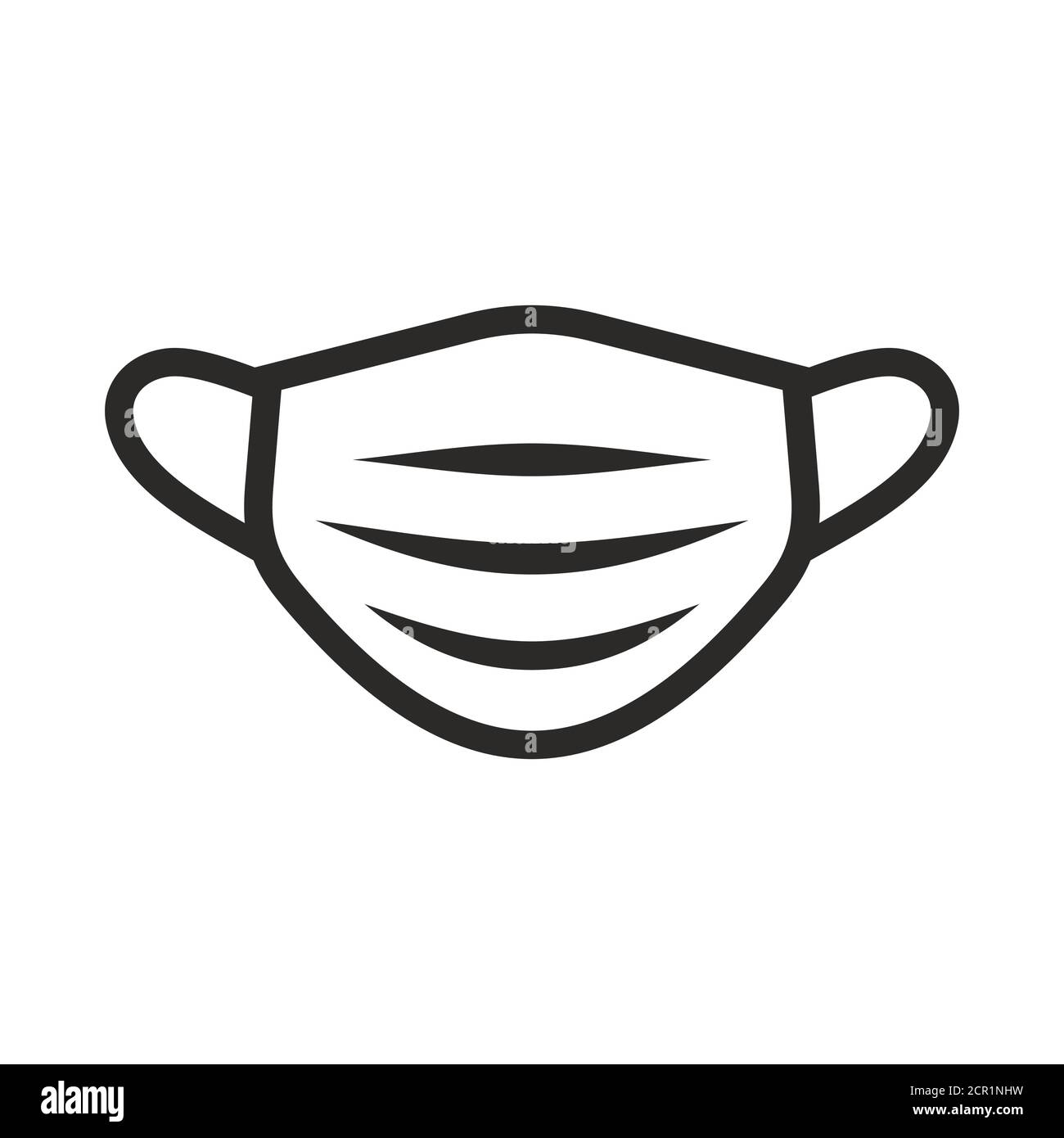 Icône de masque médical. Équipement de protection individuelle, EPI. Icône vectorielle isolée sur fond blanc. Illustration de Vecteur