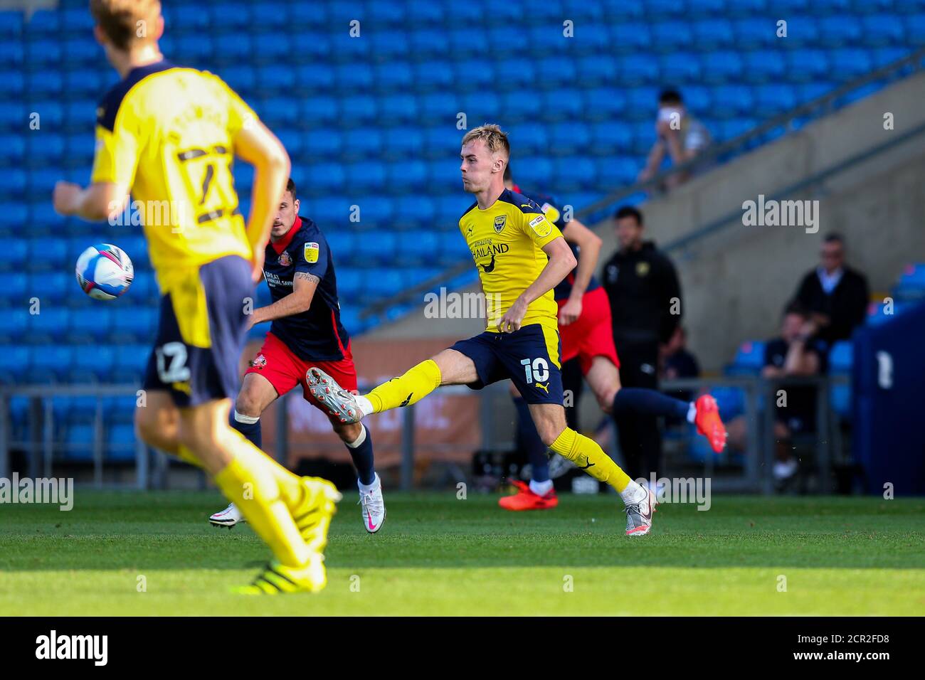 Oxford, Royaume-Uni. 19 septembre 2020. Mark Sykes d'Oxford United joue le ballon en avant lors du match de Sky Bet League 1, à huis clos, entre Oxford United et Sunderland au Kassam Stadium d'Oxford, en Angleterre, le 19 septembre 2020. Photo de Nick Browning/Prime Media Images. Crédit : Prime Media Images/Alamy Live News Banque D'Images