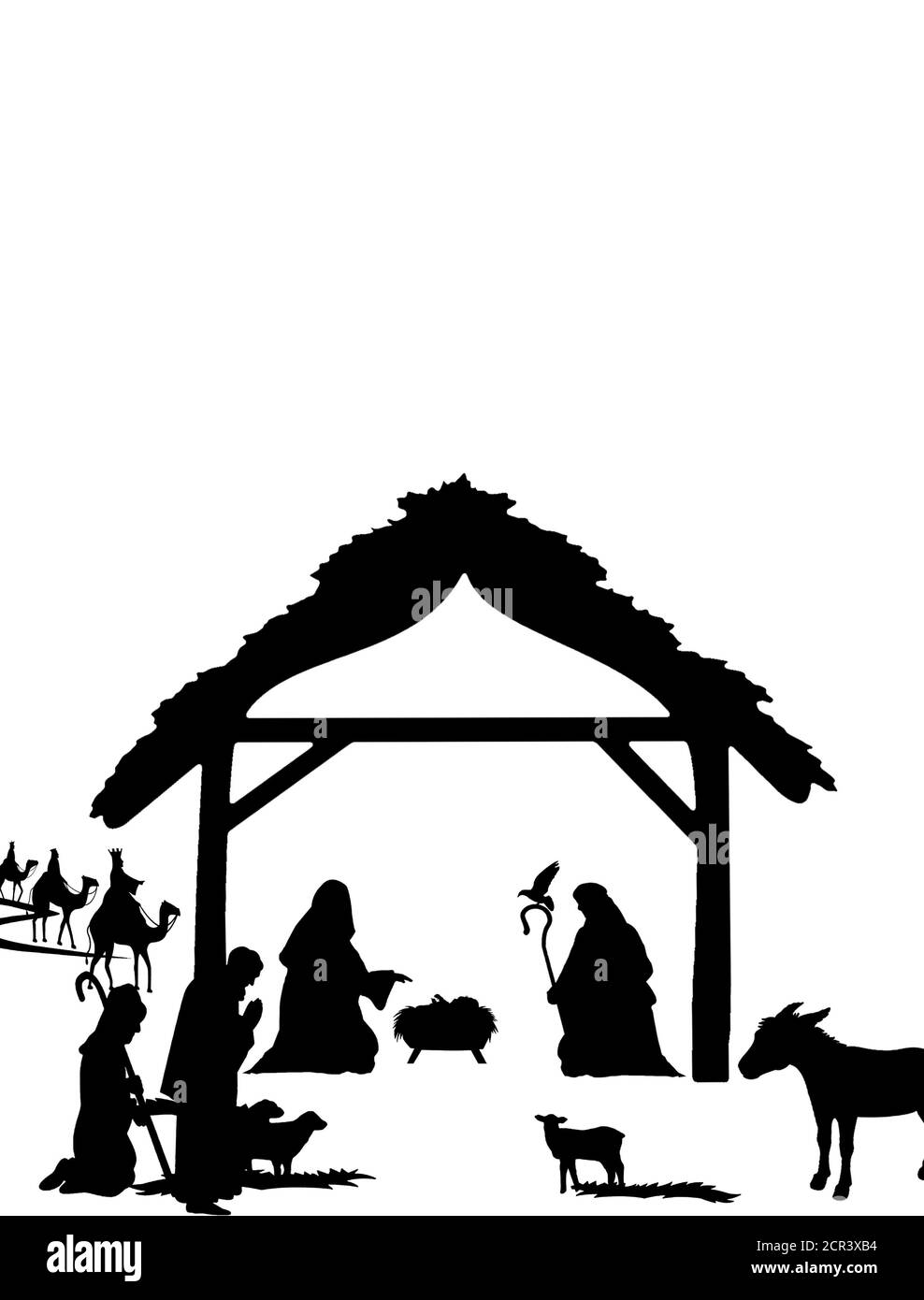 Silhouette de Nativité Banque D'Images