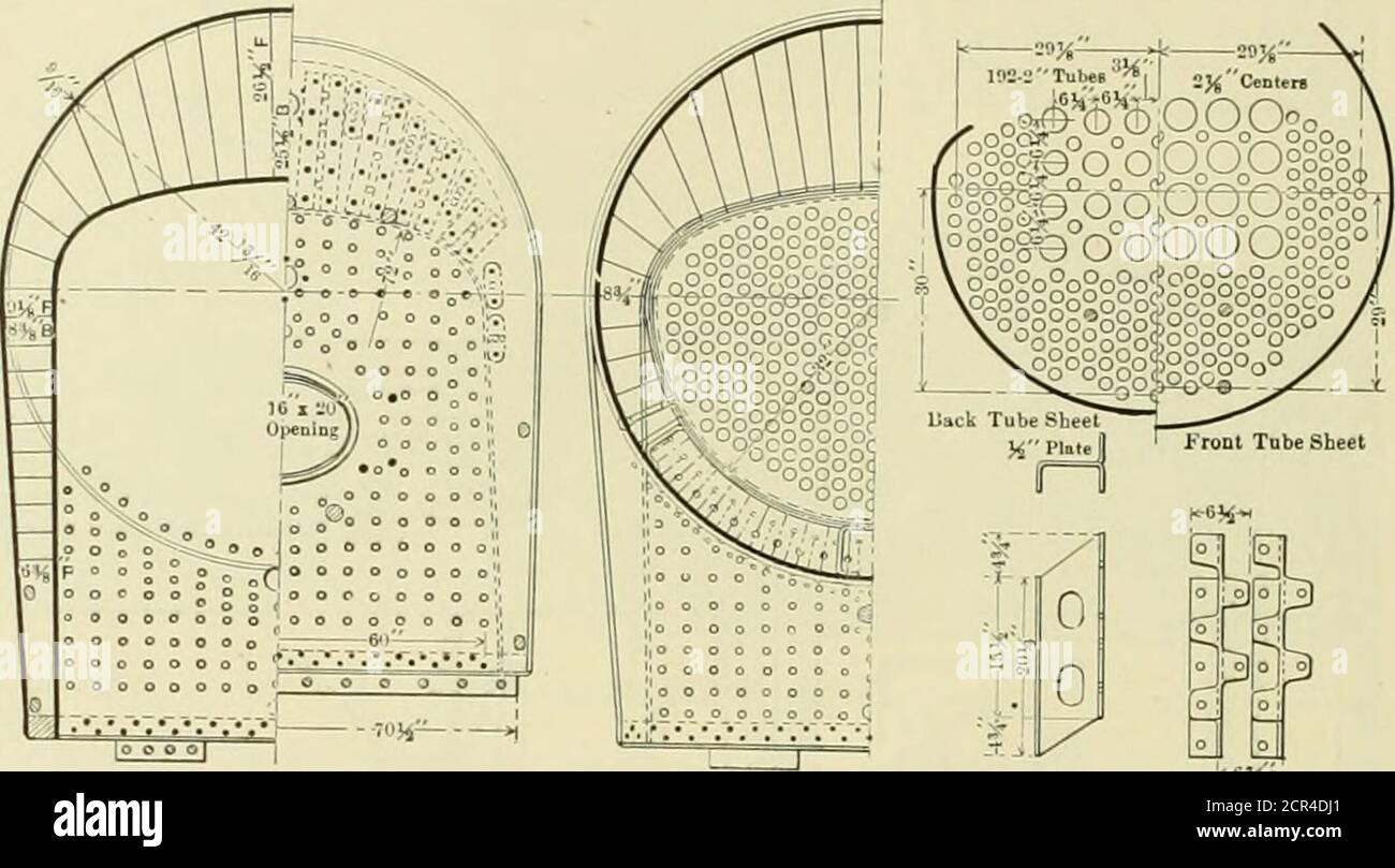 . American ENGINEER and Railroad journal . rous et où l'eau conditionne le pire. Le service de ces enginewa a regardé attentivement, et il a été trouvé être une grande amélioration. En dépit du factqu'il y avait eu une réduction considérable dans le service de chauffage réel, le moteur a été trouvé à la vapeur aussi bien avec ceux qui hav-ing une plus grande surface de chauffage réel, et, en outre, ce moteur a exigé seulement aboutone-quaiter autant de travail à faire sur les theflues, et cela sur une division où les conditions d'eau étaient notoirement mauvaises. Quel travail était nécessaire les Fils pourraient être faits sans re Banque D'Images