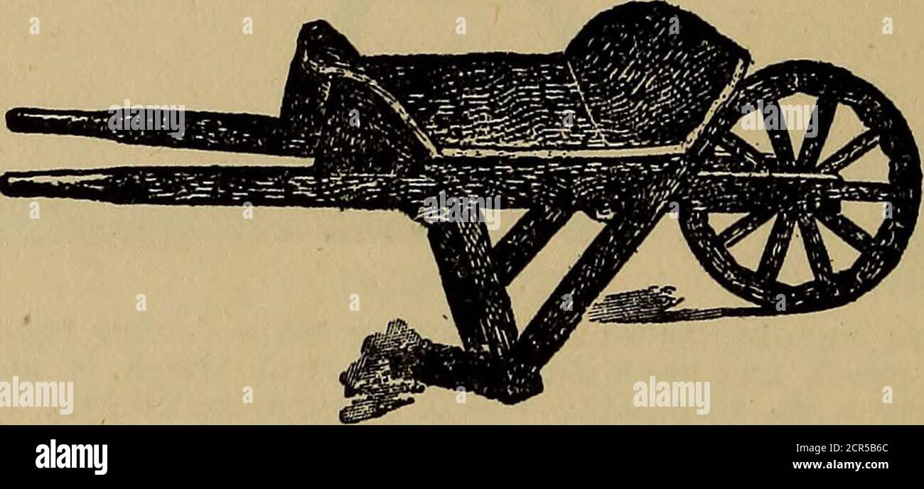 . Construction et réparation de chemins de fer . Figure 312. CLÉ À DOUILLE. Il peut être réglé pour s'adapter à des écrous de différents. Figure 313. BARROW DE CHEMIN DE FER. La politique consistant à fournir toutes les mesures nécessaires pour faire face à toutes les situations d'urgence n'est pas sage. La précaution contre les accidents peut être portée si loin que cela entraîne des dépenses si importantes que la route serait embarrassée financièrement. Certains systèmes de chemins de fer fournissent à chaque train de section uniquement les outils nécessaires pour le travail réel et un petit stock d'outils pour les travaux d'urgence est conservé au siège du maître de route. Le caractère d'un ouvrier peut être dissuadé par ses outils Banque D'Images