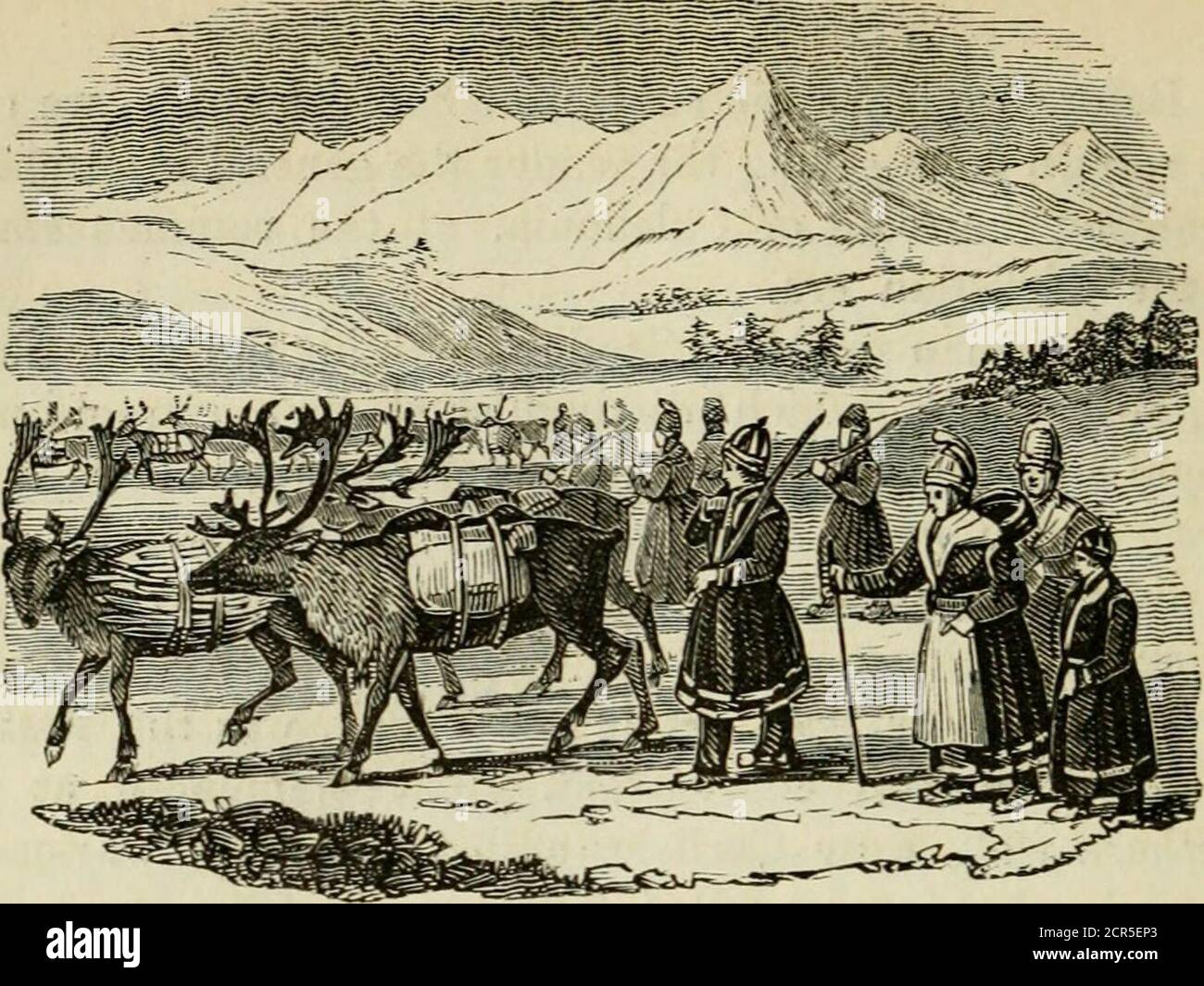 . Les routes et chemins de fer, les véhicules, et les modes de déplacement, des pays anciens et modernes; avec des comptes de ponts, tunnels, et canaux, dans diverses parties du monde .. . Les Laplanders en voyage. CHAPITRE XIII Des regards sur les routes modernes des terres étrangères.—se déplacer en Laponie.—routes, et se déplacer en Norvège—routes alpines.—Simplon.—Grand Saint-Bernard.—les autres routes alpines. Mont Brenner.—Cornice.—Aurelian Road.—GasparStoeri. —routes de France. Le monde que nous habitons offre sur sa surface greateror moins de facilité pour les mouvements de l'homme. Dans de nombreux cas, des difficultés absolues présentent des thèmes Banque D'Images