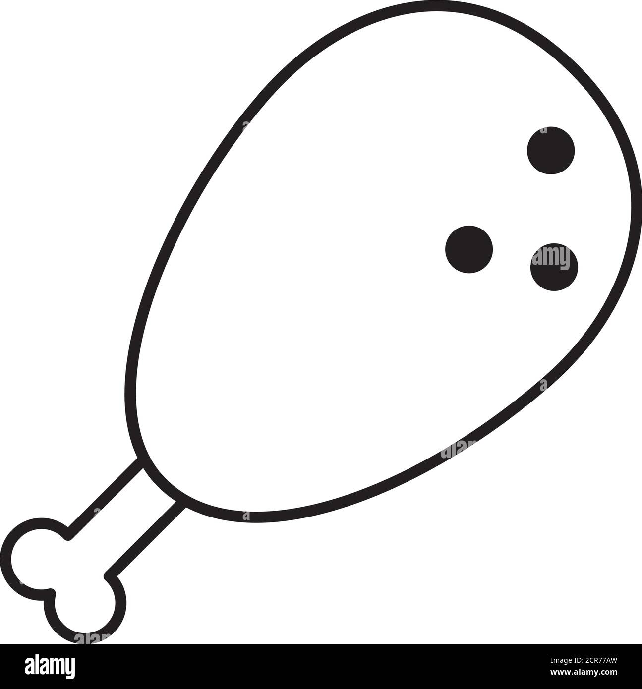 icône de cuisse de poulet sur fond blanc, style de ligne, illustration vectorielle Illustration de Vecteur