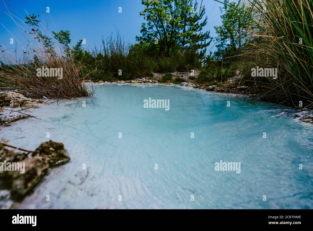 Europe, Italie, Toscane, Thermes, thermal Spring, hotspring, Bagni San Filippo, Castiglione d'Orcia Banque D'Images