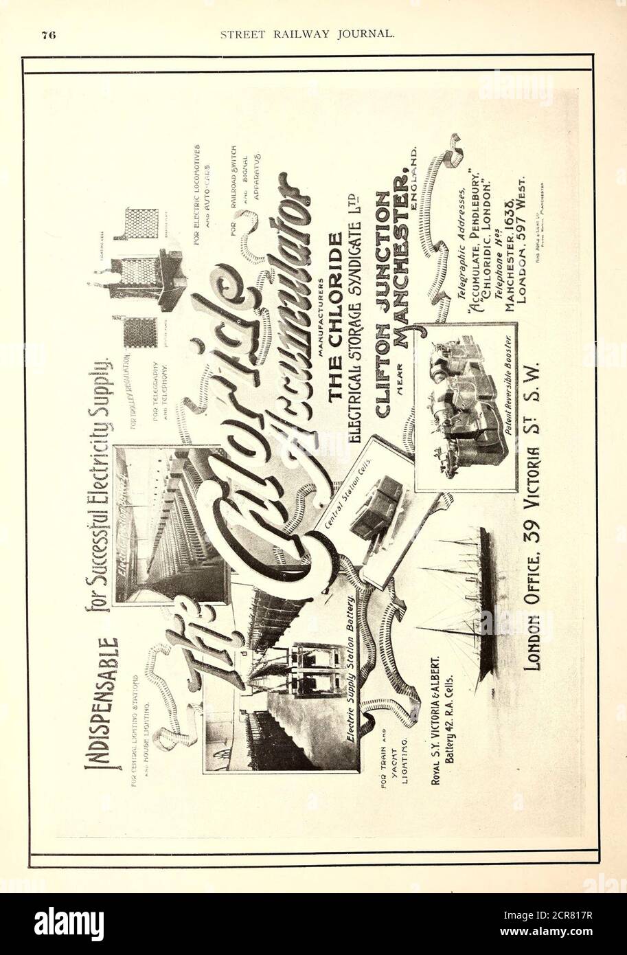 . Journal de chemin de fer de la rue . Des équipements électriques ou des voitures complètes ont été fournis, ou sont sur commande, à plus de 20 villes, y compris Bradford (200 voitures), Halifax, Birkenhead, Glasgow, South Lancashire Tramways, etc. Au cours des 18 derniers mois, plus de 45000 chevaux-puissance de machinerie lourde a été fournie par nous, ou commandé de nous, pour les travaux de puissance, de lumière et de traction. Siège social, 49 Cannon Street, Londres, £. C. téléphone. N° 5795 TÉLÉGRAMMES BANCAIRES. MISE EN PLACE. LONDRES. JOURNAL DE CHEMIN DE FER DE RUE. •77 Davey, Paxma/ & Co. LIMITED • ingénieurs - COLCHESTER, ANGLETERRE Banque D'Images