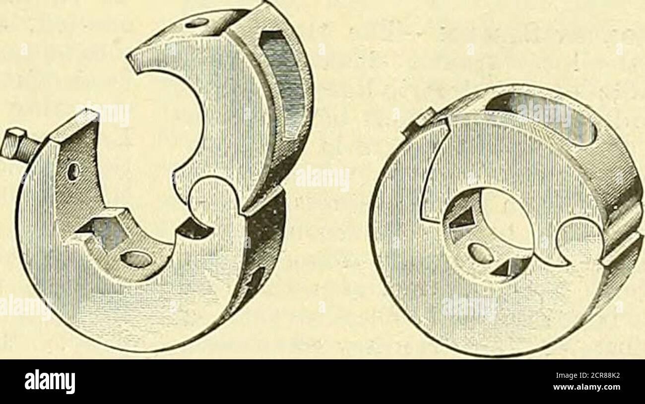 bulletin de chemin de fer électrique . COLLIER DE SÉCURITÉ GÉANT OUVERT EN  DEUX PARTIES SOUID. SÉPARER LES faces FERMÉES à chaque extrémité. Les  colliers fendus ont une articulation et peuvent