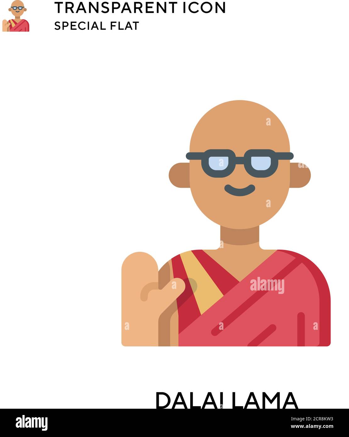 Icône de vecteur Dalaï lama. Illustration de style plat. Vecteur EPS 10. Illustration de Vecteur