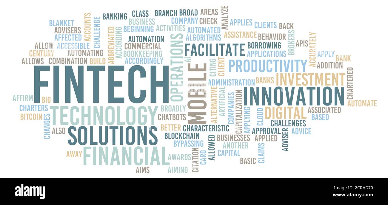 Fintech Financial Technology Business concept comme Résumé Banque D'Images